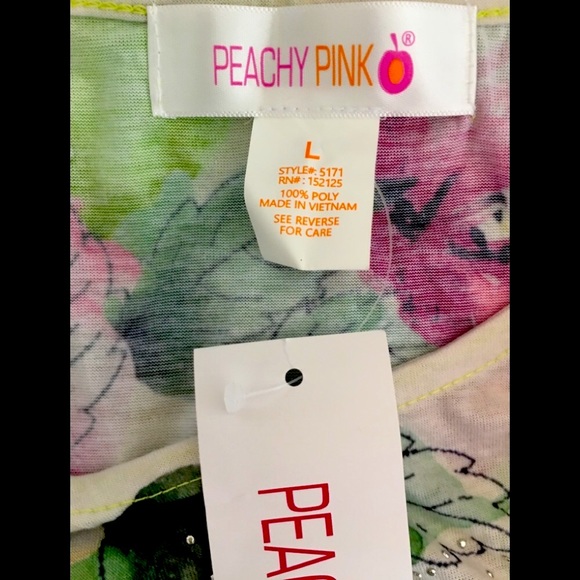 NWT Peachy Floral Top. Size L - Picture 3 of 4